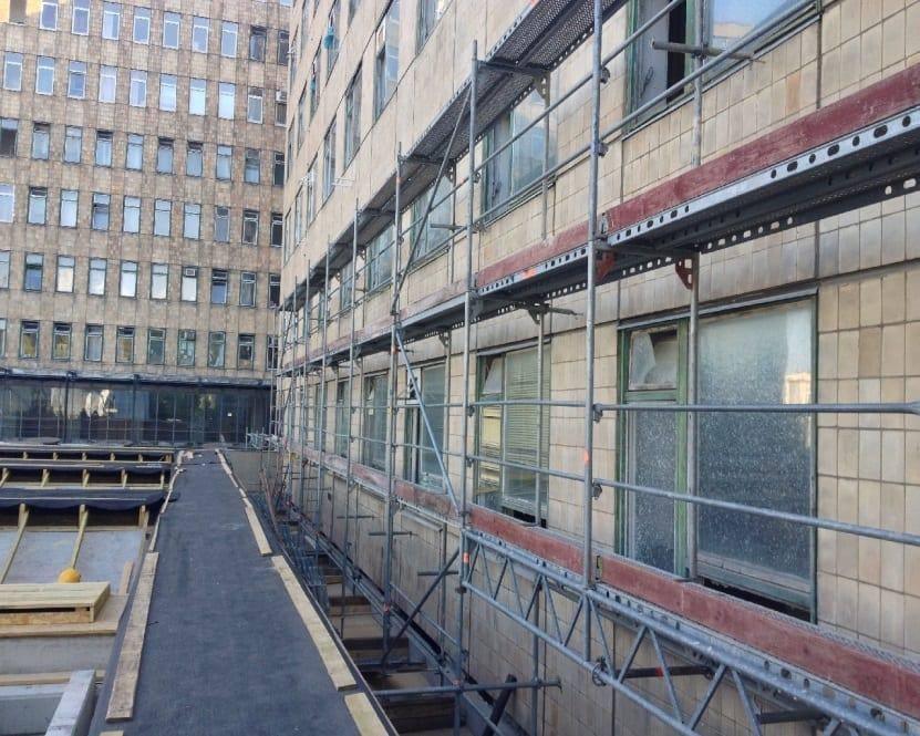 University of Pécs Clinic – façade scaffolding