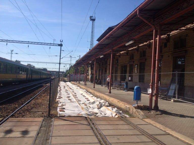Kaposvár Railway Station scaffolding